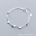 wholesale Sterling Silver S925 Women's Bracelet Korean Style Simple and Fashionable Double Layer Sweet Heart Jewelry S3197-0-0