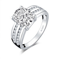 wholesale S925 Sterling Silver, Free Shipping [Clearance Ring] Women's Double-Layer Stackable Moissanite-Inspired Ring with a Luxurious High-End Feel-Q Style [Clearance Free Shipping]  US Size 5