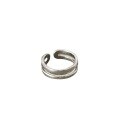 wholesale S925 Sterling Silver JA144 Korean Style Minimalist Double-Layer Adjustable Open Ring for Women, Trendy Knuckle Ring-0-4