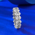wholesale S925 Silver Jewelry 4*6mm Egg-shaped Oval Pigeon Egg Row Ring Stackable Fashionable Style for Socialites-0-2