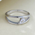 wholesale S925 Silver New Simple and Elegant Point Diamond Double Row Ring for Women,-0-0