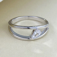 wholesale S925 Silver New Simple and Elegant Point Diamond Double Row Ring for Women,-R1418 8