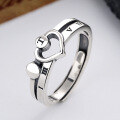 wholesale S925 Sterling Silver Retro Korean Style Minimalist Heart Ring Ins Fashion Trend Minimalist Index Finger Ring for Women-0-0