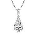 Sterling Silver Fashion Pendant Necklace with Moissanite-0-10