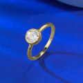 wholesale S925 Silver Gold 6mm Round Diamond Polished Ring for Women, Daily Versatile-0-2