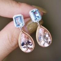 wholesale S925 Sterling Silver Red Moose Full Body European and American Style Light Luxury Ear Studs, Personalized Fashion Daily Minimalist Drip Earrings for Women Trendy-BE0229-White Gold-Champagne Gold 925 Silver