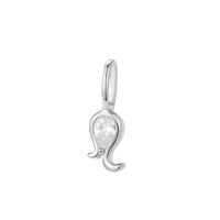 wholesale S925 Sterling Silver French Zodiac Necklace With Colorful Zircon Pendant-A3809-Leo/White Gold_Pendant 925 Silver