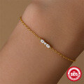 wholesale S925 Sterling Silver Marquise Zircon Link Bracelet, Chic and Elegant-0-1