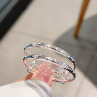 wholesale 9999 Pure Silver Auspicious Healthy Baby Bracelet Anklet Engravable for Full Moon Birthday and First Birthday Gifts-004053 Four-leaf clover 9999 silver pair about 21g 999 silver