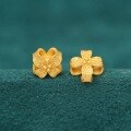 wholesale Gold Plated 925 Sterling Silver Four-Leaf Clover Bow Spacer Beads DIY Bracelet String Braiding Cord Accessories-0-1