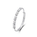 wholesale S990 sterling silver small designer matte bead bracelet for women, adjustable ethnic-style silver bangle, factory direct-0-4