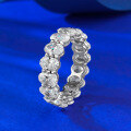 wholesale S925 Silver Jewelry 4*6mm Egg-shaped Oval Pigeon Egg Row Ring Stackable Fashionable Style for Socialites-0-5