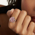 wholesale S925 Sterling Silver Cloud-Pull Jewelry Rotatable Pink Zircon Heart-Shaped Ring for Women Wholesale-0-1