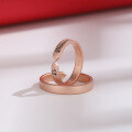 wholesale Sterling Silver Plated Rose Gold Two Small Innocent Matching Couple Rings Men's and Women's Matte Finish Valentine's Day Gift-0-2