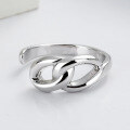 wholesale 925 Sterling Silver Irregular Three-Dimensional Twisted Knot Open Ring, Minimalist Niche Design-0-3
