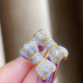 wholesale S925 Sterling Silver All-Over Sparkle Stylish Luxury Bow Ear Studs Fashionable Minimalist Daily Women's Earrings Trendy-0-1