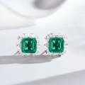 wholesale S925 Sterling Silver Earrings for Women, Fully Paved with Zircon and Emerald Inclusions, Banquet Set Earrings, Direct from Manufacturer-0-3