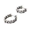 wholesale S925 Sterling Silver Korean Style Elegant Textured Earrings with Distressed Retro Chain Design and Twist Ear Clips-0-4