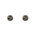 wholesale S925 Sterling Silver Antiqued Small Round Diamond Stud Earrings for Sensitive Ears Minimalist Summer Earrings E8061-0-4