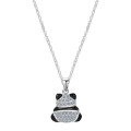 Sterling Silver Lovely Heart Bear Pendant Necklace-0-5