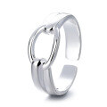 wholesale S925 Silver Yunchao Xuan Fashion OL Euro-American Cross-Border Personalized Ins Minimalist Style Creative Niche Design Open Ring-0-4