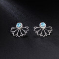 wholesale S925 Silver New Creative Design Natural Topaz Earrings French Romantic Style Inlaid with Natural Gemstones-0-0