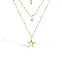 wholesale 925 Sterling Silver BFIRST Autumn/Winter New Star Double-Layer Necklace INS Set Chain Small Fragrance Style Women's Versatile Wholesale-Double-layer necklace [925 silver]>925 silver