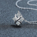 925 Silver Moissanite X Letter Necklace Women's Light Luxury Pendant-0-0