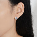 S925 Silver Moissanite Stud Earrings, Luxury Square Setting, Fine Craftsmanship-0-2