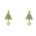 wholesale S999 Sterling Silver Christmas Tree Earrings for Women, Unique and Festive Winter Accessory-0-4