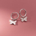 wholesale S925 Sterling Silver Line Butterfly Ear Clasps, Ins-style Sweet Design, Elegant Ear Accessories for Women M03666-0-4