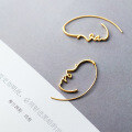 wholesale Metal Material S925 Silver Earrings Women Japanese Style Simple Hollow Face Fashion Internet Celebrity Sweet Earrings G1626-0-1
