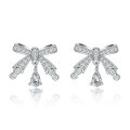 wholesale 925 Sterling Silver Bow Earrings Light Luxury High-end Sense Chanel-style Earwear European and American Brand Tassel Earrings Wholesale-0-0