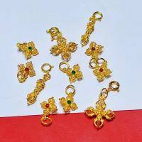 wholesale S925 gold-plated vajra pendant accessory for DIY bracelets and necklaces, pure silver demon-subduing ornament spacer bead-10# one