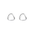 wholesale S925 Sterling Silver Hollow-Out Triangle Stud Earrings for Women, Minimalist and Versatile Student Ear Piercing Jewelry-0-5