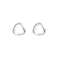 wholesale S925 Sterling Silver Hollow-Out Triangle Stud Earrings for Women, Minimalist and Versatile Student Ear Piercing Jewelry-Triangle earrings 925 silver