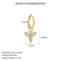 wholesale S925 Sterling Silver Cross-border Small Bee Earrings, Women's Fashion Marquise Zircon Flower Ear Stud Set Wholesale-0-7