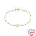 wholesale S925 Sterling Silver Creative Single Diamond Heart Bracelet for Women, Korean Style, Unique Design with Inlaid Diamond Accessory-0-5