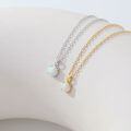 wholesale 925 Sterling Silver Women's Opal Pendant Necklace With Minimalist Four-prong Setting, Ins, European And American, Versatile Collarbone Chain-0-1