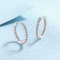 wholesale S925 sterling silver new micro-pave moissanite ear clips, minimalist and elegant classic hoop earrings, ready stock for wholesale-0-1