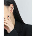 wholesale S925 Sterling Silver Korean Version Ins Small and Unique Design Minimalist Versatile Drip Glaze Texture Ear Clip for Women Without Piercings-0-2