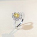 wholesale 925 Sterling Silver High-Quality Yellow Diamond Ring European and American Cross-Border High-End Jewelry Full-Zircon Teardrop Ring Wholesale-0-1