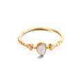 wholesale 925 Silver Vintage Light Jewelry Accessories, DunLi Autumn New Retro Style with Natural White Shell Opal Ring, Drop Shipping-0-4