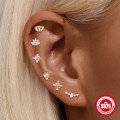 wholesale S925 Sterling Silver Geometric Irregular Zircon Cartilage Flat Head Spiral Ear Bone Stud-0-3
