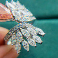 wholesale S925 Silver 7*13 Padparadscha High-Carbon Diamond Stylish Ring for Women,Ins。-0-3