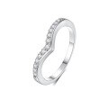 wholesale S925 Sterling Silver Zirconia Seven Princess Ring for Women, Small and Niche Stackable Row Ring,HW。-0-35
