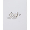 wholesale 925 Sterling Silver Freshwater Pearl Ear Studs Flat Round Light Luxury High-End Elegant Earrings for Women, Minimalist Summer Ear Accessories-0-1
