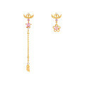 wholesale 925 silver earrings: Cardcaptor Sakura magic wand tassel asymmetrical cherry blossom star-shaped earrings-0-1