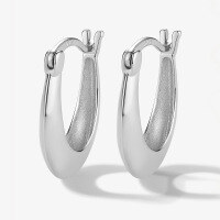 wholesale 925 Sterling Silver Geometric Minimalist U-Shaped Ear Clips for Women, French Luxury High-End Sense, Personality Understated Style, Plain Hoop Earrings-Silver>925 silver
