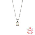 wholesale S925 Sterling Silver Classic Four-Prong Opal Pendant Necklace-0-4